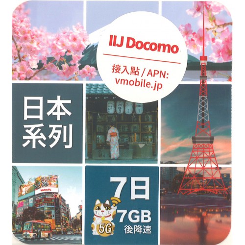 Docomo 5G 日本7天7GB上網卡